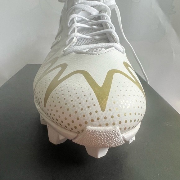NEW Adidas Freak Spark Mid "White/Metallic Gold" Men's Football Cleats - Picture 6 of 7